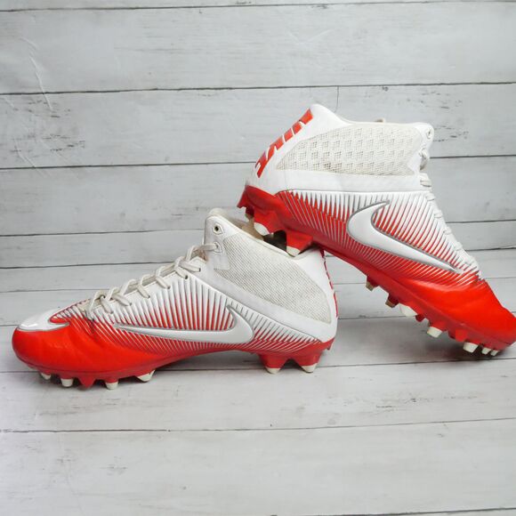 Nike Mens Size 10.5 Vapor Speed 2 White Red Cleats 847089-811 READ DESC main image 10